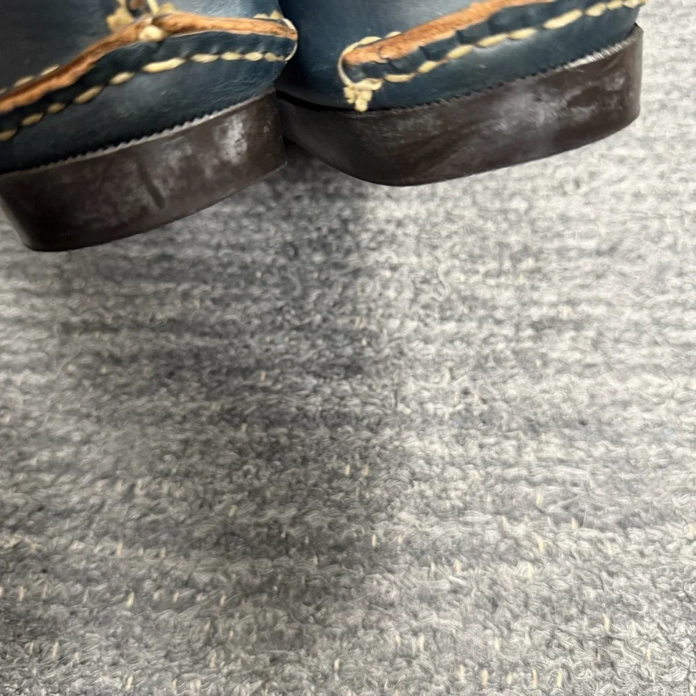 Rancourt & Co. Penny Loafer 8 D Blue Green Leather Preppy Made in Maine USA